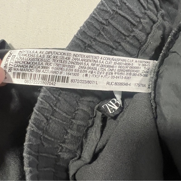 Zara Women’s Large Charcoal Classic Pullon Shorts Pockets Drawstring Casual - Picture 6 of 7